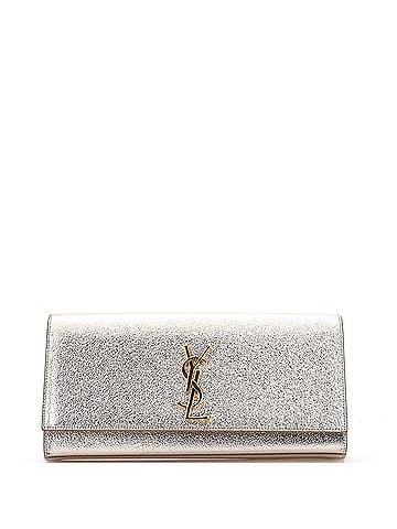 Saint Laurent Classic Monogram Clutch Metallic Calfskin Long (view 1)