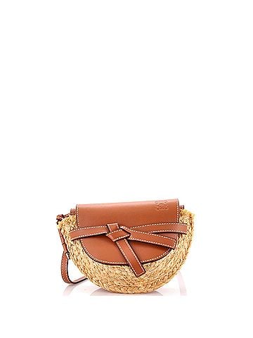 Loewe Gate Leather Shoulder Leather with Raffia Mini (view 1)
