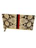 Clare V. 100% Leather Snake Print Tan Red Black Clutch One size - photo 1