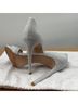Stuart Weitzman 100% Leather Solid Gray White Heels Size 6 - photo 7
