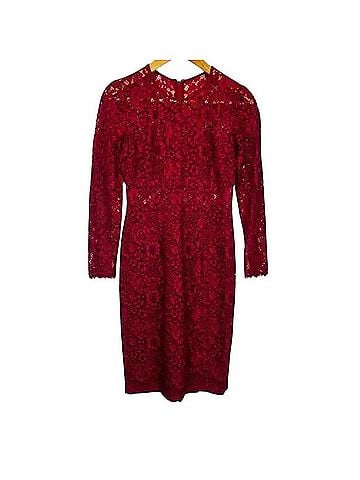 Shoshanna Garnet Illusion Lace Sheath Cocktail Dress (view 1)