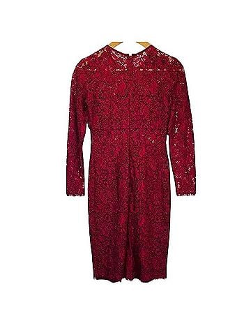 Shoshanna Garnet Illusion Lace Sheath Cocktail Dress (view 2)