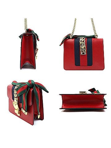 Gucci GUCCI Shoulder Bag Sylvie Leather Red Women's 431666 r10586a (view 2)