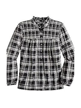 J.Crew Ruffleneck cotton-blend flannel popover Long Sleeve Button-Down Shirt (view 1)
