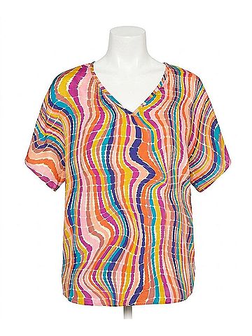 Entro Kaleidoscope V-Neck Top in Multicolor (view 1)