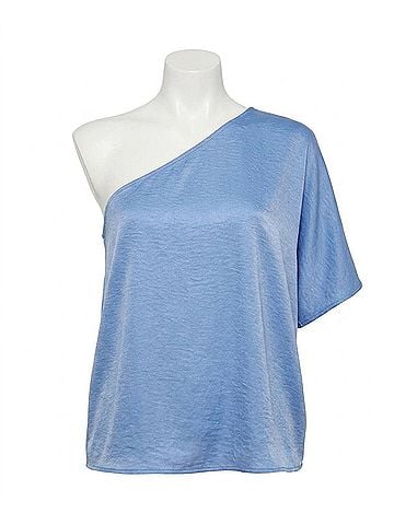 Entro One Shoulder Top in Chambray (view 1)