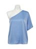 Entro Solid Blue One Shoulder Top in Chambray Size 1X - photo 1
