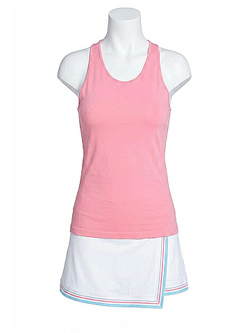Lucky in Love Seamless High Neck Tank With Built In Bra in Pink (view 1)