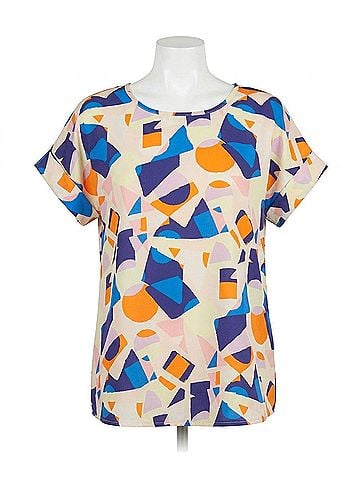 Entro Abstract Printed Blouse in Navy (view 1)