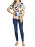 Entro Blue Abstract Printed Blouse in Navy Size 1X - photo 6
