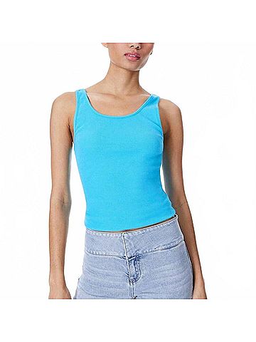 Alice + Olivia Jemi Rib Tank Top in Blue (view 2)