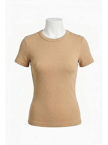 Veronica Beard Draya Tee in Khaki (view 1)