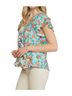 Entro Floral Blue Mixed Floral Print Top in Multi Size XL - photo 3