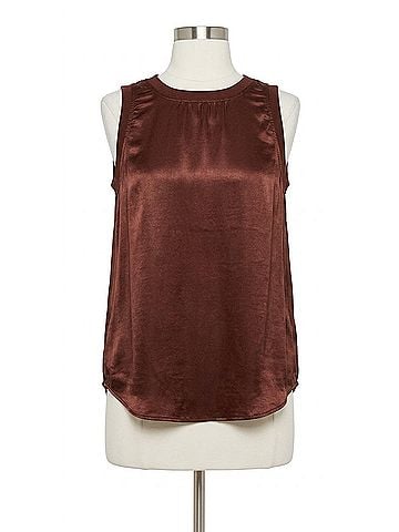 Michael Stars Shay Satin Binding Tank in Espresso (view 1)