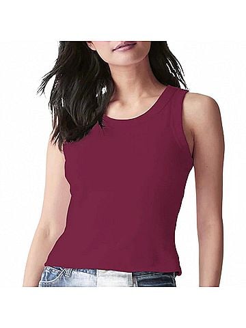 Michael Stars Women's Mina Cropped Tank Top in Plum (view 2)