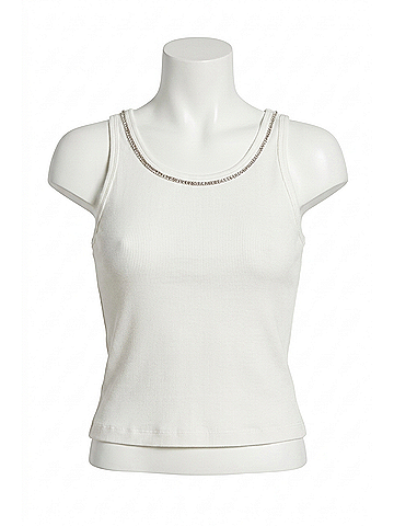 Alice + Olivia Allen Embellished Tank Top in White (view 1)