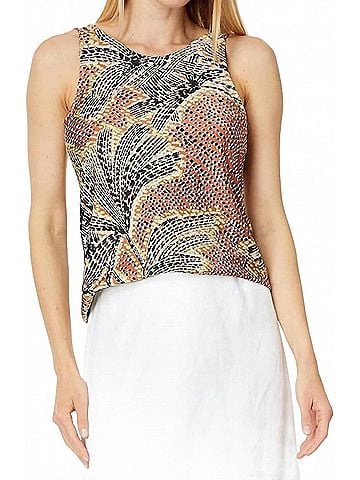 Nic + Zoe Dotty Palms Tank in Neutral Multi (view 2)