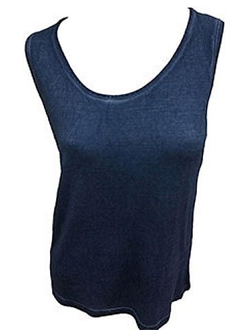Angel Stone Wash Bra-Friendly Tank Top in Denim (view 1)