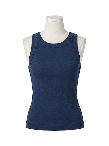 Michael Stars Women's Gina Ribbed Crop Tank Top in Nocturnal (view 1)