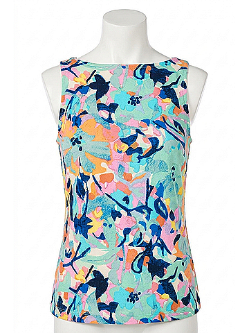 Nic + Zoe Calista Color Field Tank Top in Aqua Multi (view 1)