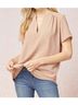 Entro Solid Brown Classic Chic Top in Latte Size 2X - photo 3