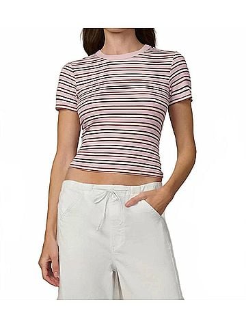 Joe's Jeans The Baby Tee in Blush/Ecru Stripe (view 2)