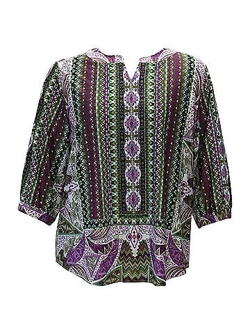 N Touch Women's Peggi Abstract Print Top in Purple (view 1)