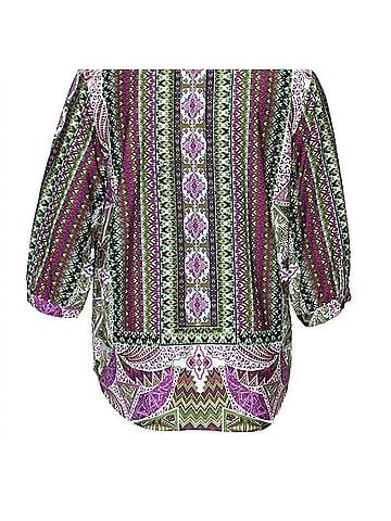 N Touch Women's Peggi Abstract Print Top in Purple (view 2)