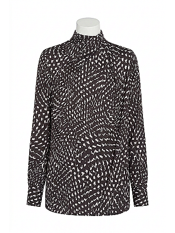 Lyssé Topacio Embellished High Neck Blouse in Blizzard Check (view 1)