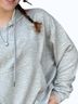 Hyfve Solid Gray Scuba Pullover Top in Grey Size L - photo 3