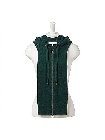 Veronica Beard Women's Cashmere Hoodie Dickey in Pine (view 1)