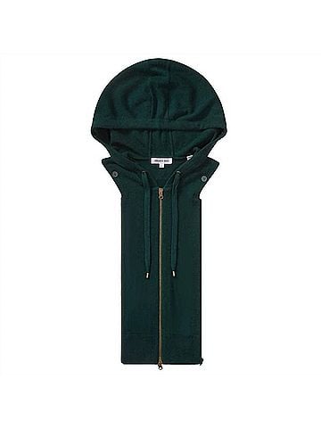 Veronica Beard Women's Cashmere Hoodie Dickey in Pine (view 2)