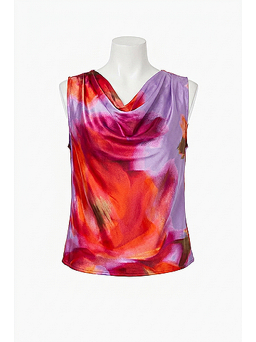 Lyssé Rosario Draped Printed Top in Floating Floral (view 1)
