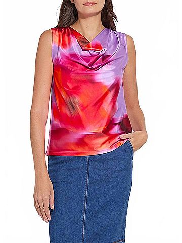 Lyssé Rosario Draped Printed Top in Floating Floral (view 2)