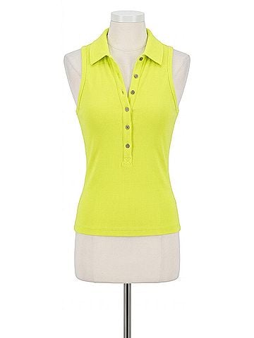Michael Stars Norah Sleeveless Polo Top in Peridot (view 1)