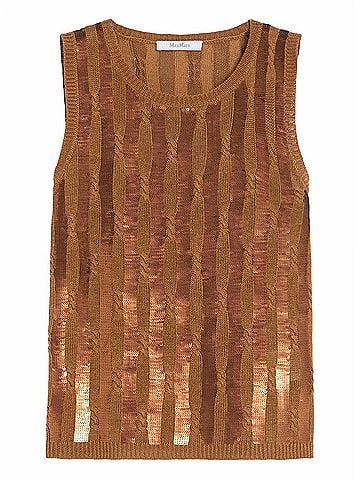 maxmara Golia Pure Linen Tank Top in Tobacco (view 1)