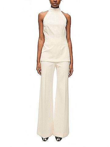 Veronica Beard Johanne Sleeveless Mock Neck Top in Dove (view 2)