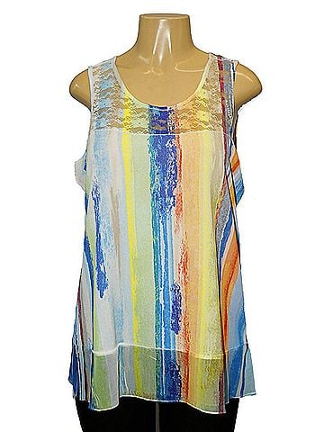 Impulse California Women's Paint Lines Top in Multi (view 1)