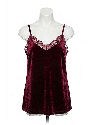 Bishop + Young Women Lotus Velvet Cami in Wine (view 1)