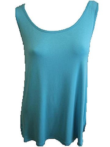 Angel Bra-Friendly Tunic Tank in Turquoise (view 1)