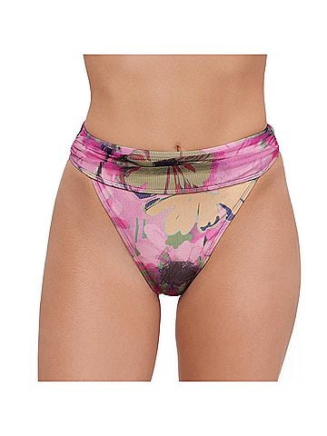 Steve Madden High Waist Bikini Bottom in Super Bloom (view 2)