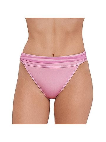 Steve Madden High Waist Bikini Bottom in Orchid (view 2)
