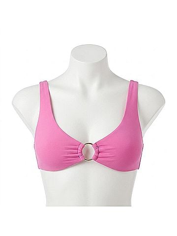 Steve Madden Ring Bralette Bikini in Neon Pink (view 1)