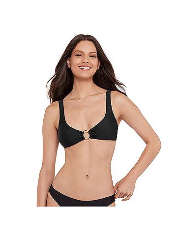 Steve Madden Ring Bralette Bikini in Raven Black (view 2)