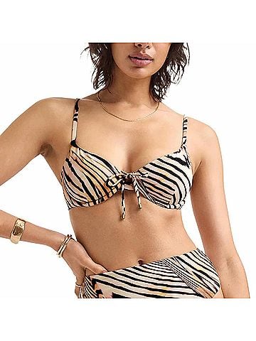Vitamin A Ada Underwire Bikini Top in Shell Stripe (view 2)