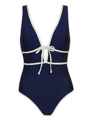 Helen Jon Plunge Front Tie One-Piece in Jolie (view 1)