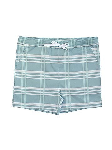 Emerson and Friends Boy's Plaid Swim Trunks in Blue (view 1)