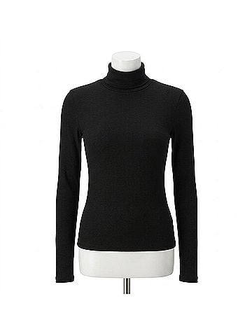Michael Stars Tara Crop Turtleneck Top in Black (view 1)