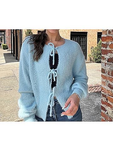 Hyfve Soft Knot Sweater in Blue (view 2)