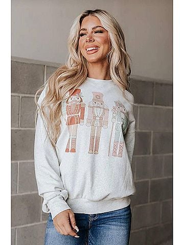 Ampersand Ave University Pullover Sweater in Holly Jolly (view 2)